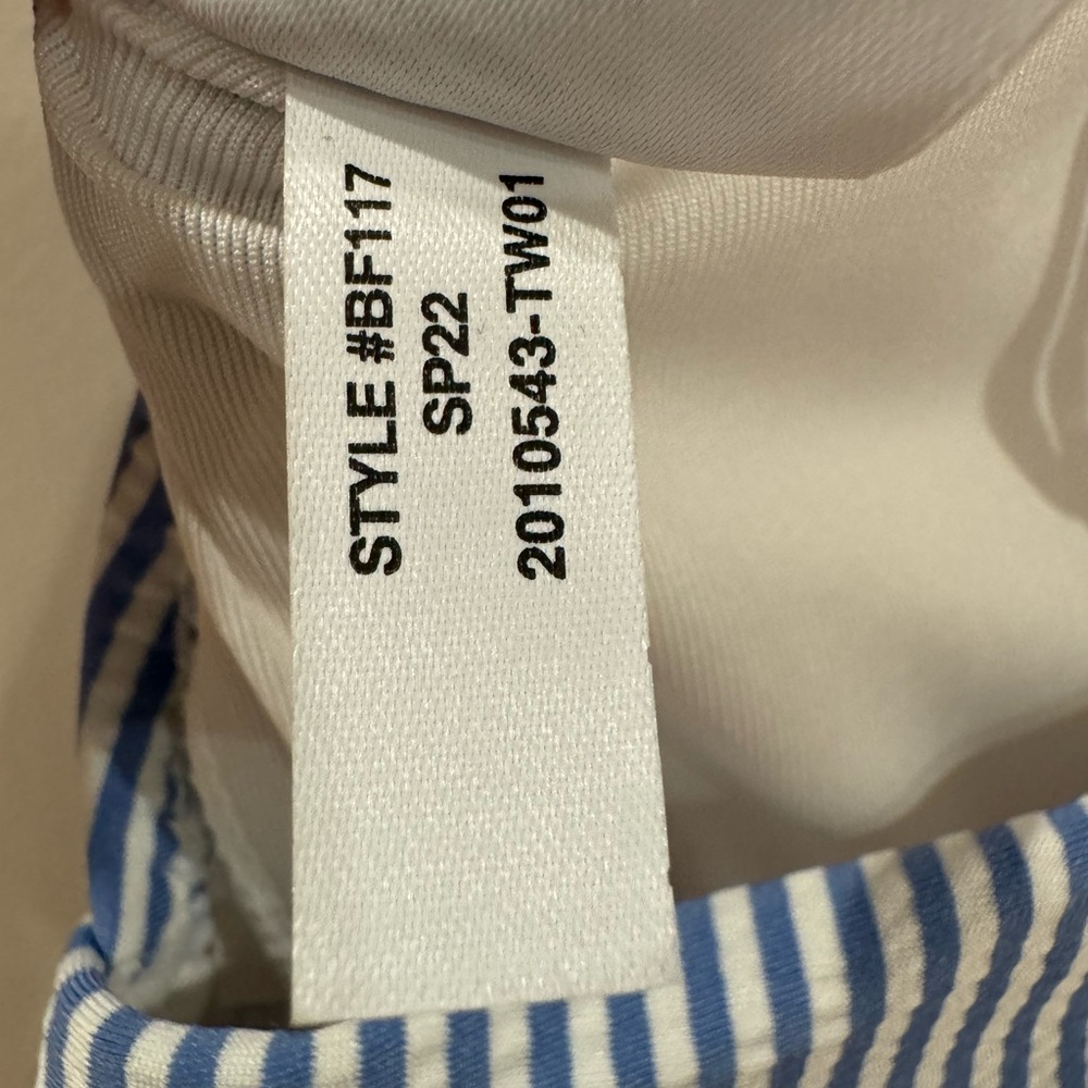 J. Crew plunge one piece bathing suit in seersucker size 10 - Picture 9 of 11